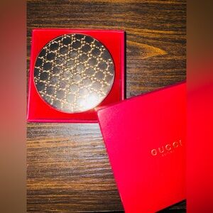 Gucci Gold Embossed Compact Mirror-NIB- still has plastic protectors on out&in